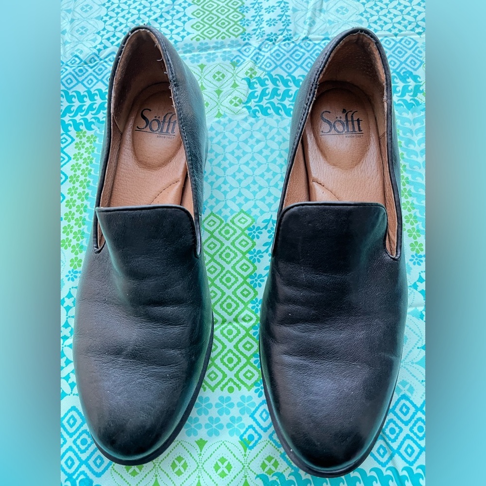 Sofft Black Leather Loafers